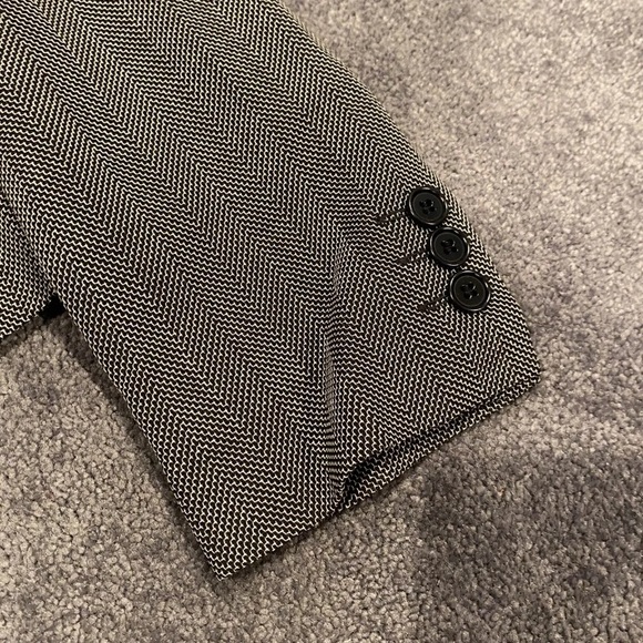 (1) Trendy Vintage Gray Patterned Max Mara Wool Suit Jacket Women’s Size 10 - Picture 6 of 15